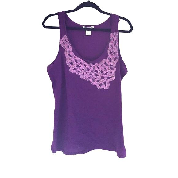 Charlotte Russe Purple Tank Top Size Large - Picture 1 of 3